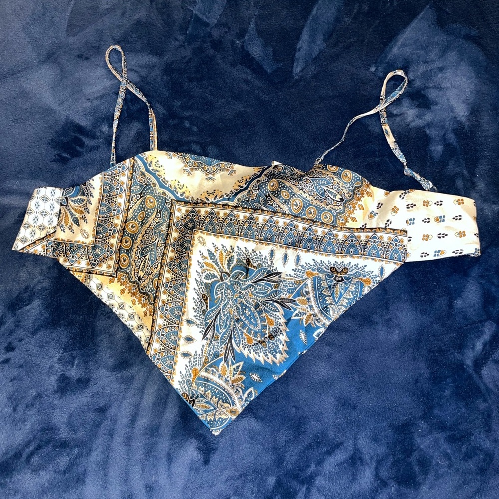 SHEIN Blue and Cream Paisley Camisole